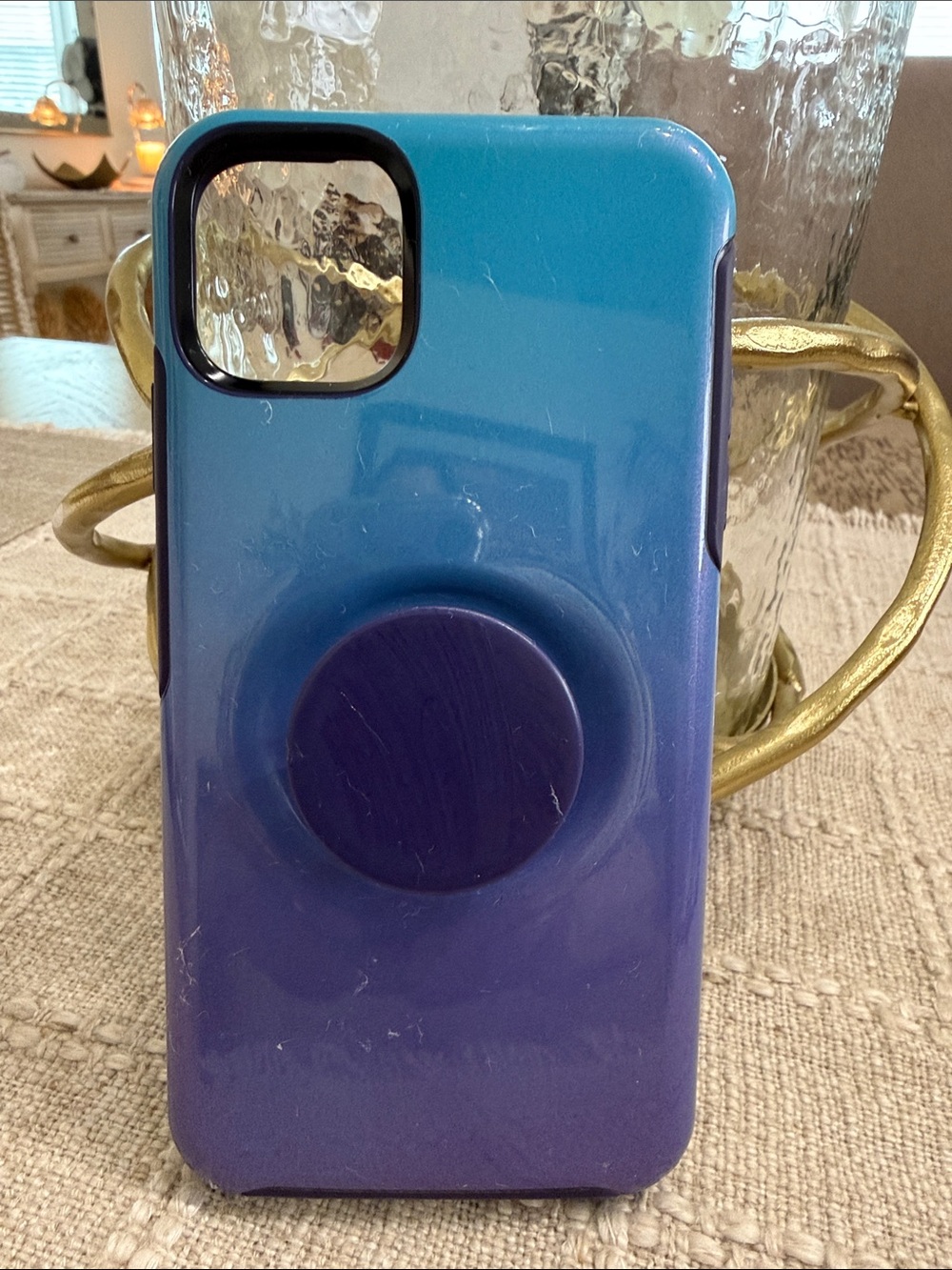Otterbox Blue to Purple Gradient Phone Case with Pop Grip for iPhone 14 Pro Max